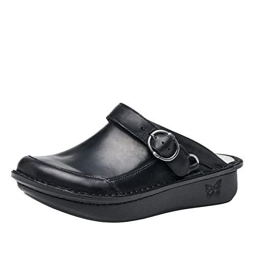 Alegria Women's Seville Oiled Black Leather Clog 8-8.5 M US