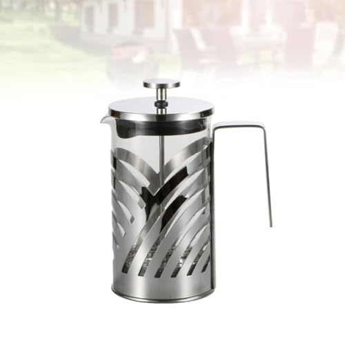 Cafetera de acero inoxidable con filtro y tetera resistente al calor 6