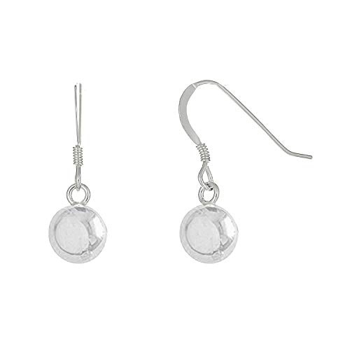 Ritastephens Sterling Silver Shiny Ball Dangle Drop Hook Clasp Earrings 8mm, 10mm