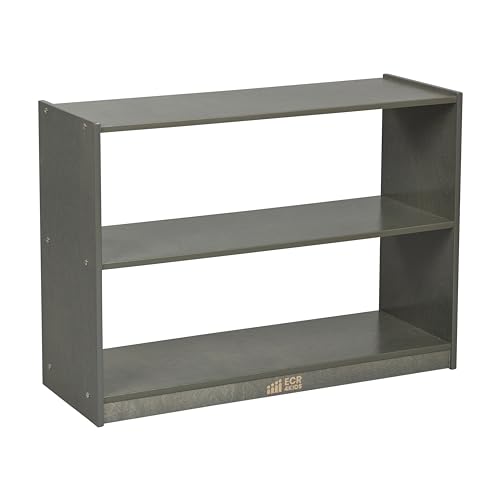 Image of ECR4Kids 2-Shelf Mobile Double-Sided Storage Cabinet, Classroom Furniture, Grey Wash