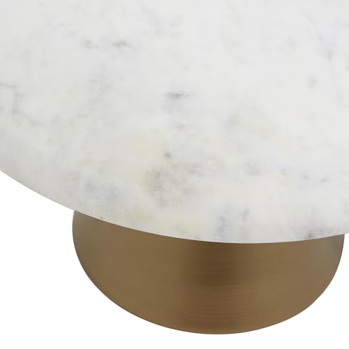 Deco 79 Marble Cake Stand with Gold Base, 12" x 12" x 7", Gold - Image 4