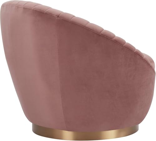Image of Modern Accent Chair Single Seater Channel Tufted Round Shaped Fluffy Chair for Living Room, Bedroom, Apartment (Ashrose)