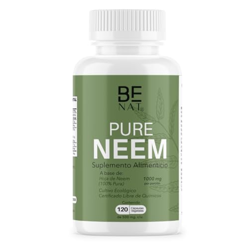 Salud, Guild BE NAT | NEEM HOJA | 120 cápsulas Veganas de 500 mg | Fácil absorción, a base de Hoja de Nem 100% Pura,Certificada libre de Químicos, Calidad Premium | PURE...