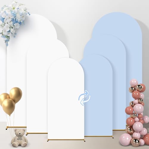 Funda elástica para arco fotográfico 6+6.6+7.2FT blanco y azul miniatura 1