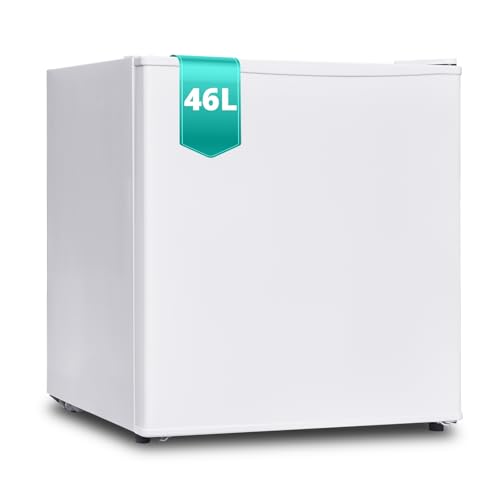 SMETA Petit Frigo 46L, Mini Frigo Silencieux 220V, Réfrigérateur avec Thermostat Réglable, Porte Réversible et Petit Congélateur, pour Chambre, le Bureau,...