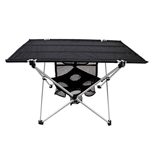 KEEYTT HRXSW Outdoor Klapptisch Schwarz Camping Tuch Tisch Tragbarer Picknicktisch for Camping, Garden, Party, BBQ