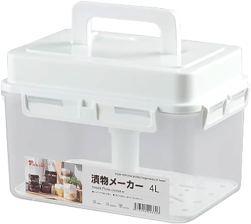 KJOET 漬物 容器 漬物器 漬け物 密封された瓶 加圧された 梅干し 耐熱 容器?大容量 保存 密閉 家庭用 ぬか漬け 浅- (4L)