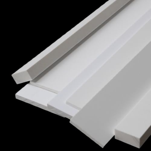 NEDHDEN Bande Plate en Plastique ABS Blanc 500 mm x 10 mm 2 pièces Barre Plate en ABS Massif Barre en Plastique Technique Facile à Couper et percer Fabrication DIY Boîtier Industriel,8mm