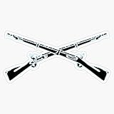 Army Infantry Logo (Black) Window Bumper Sticker Decal 5'