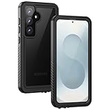 Lanhiem for Samsung Galaxy S25+ Plus Case, IP68 Waterproof Dustproof Case with Built-in Screen Protector, Rugged Full Body Shockproof Protective Cover for Galaxy S25 Plus 6.7 Inch, Black/Clear