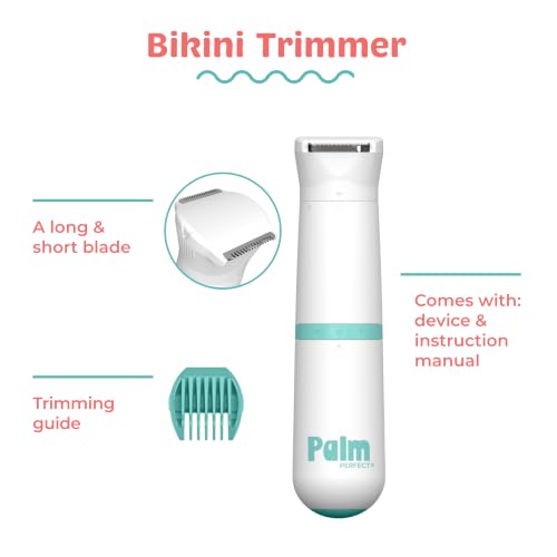 Image of PalmPerfect Bikini Trimmer for Women - Precise & Gentle Hair Removal | Trimmer for Sensitive Areas, Dual Blade System with Rounded Tips, Waterproof Wet /Dry Grooming with Trimming Guide