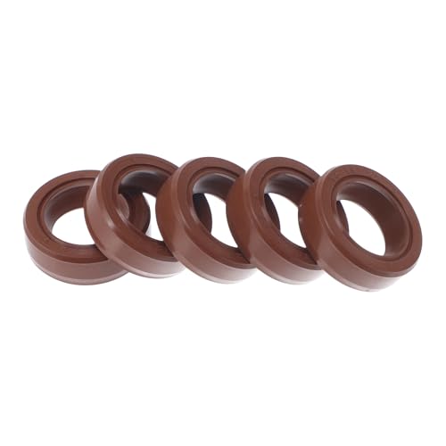 HEROFFIX Universelle Öldichtung TC Doppellippe mit Stahlfeder Dichtungsring Rotationswellendichtung 15x22x7mm Hochdruck FKM Gummi Braun 5 Stück