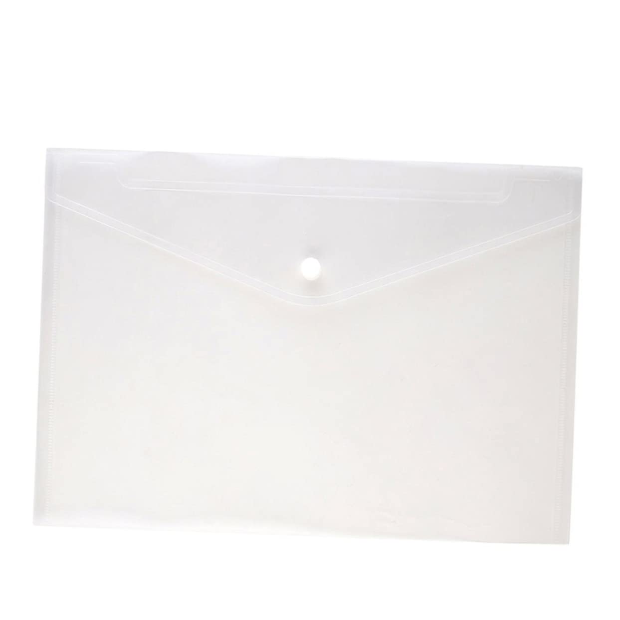 Folder Documenti A4 30 Pezzi in Pp Bianco con Bottone a Pressione | Texture Trasparente, Formato Ufficio, Cartella per Archiviazione e Gestione Fogli