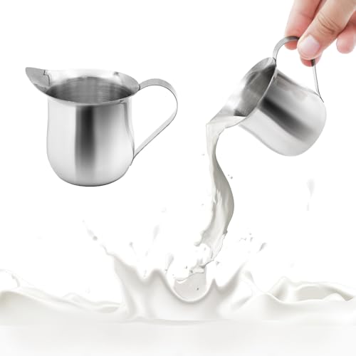 LYHLYA 2 Pack Mini Bell Creamer, 3 oz Stainless Steel