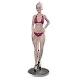 QIAOYIQIAO 1/3 Female Action Figure Doll - Full Body Silicone Flexible Seamless 60cm for Cosplay Photography Arts (Ivory White, Black Hair)