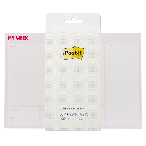 Post-it My Week, Blank Weekly Calendar, 9.9 x 6.9 in, 50 Sheets - image 1