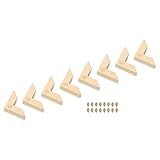 uxcell 財布のコーナー コーナープロテクター 装飾バックル ハンドバッグのレザークリップエッジ ハンドバッグのホローコーナー DIYクラフト用 真鍮 8個