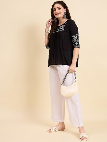 Image of Nermosa Women's Loose Cotton Relaxed Fit Palazzo