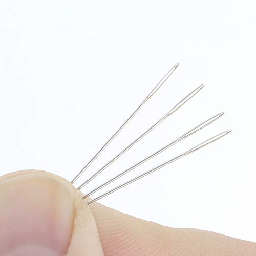 The Beadsmith Agulhas de miçangas de olhos longos, tamanho 28, 4 agulhas por cartão, qualidade europ