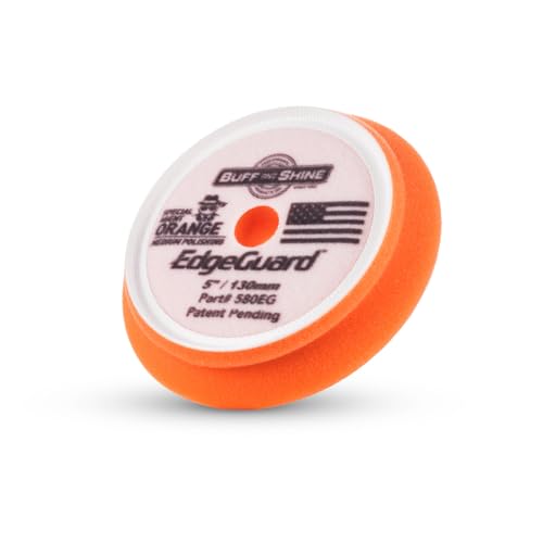 Image of Buff and Shine - EdgeGuard Foam Buffing Pads - Orange - 5 inch Cutting & Polishing Pad - Pack of 2