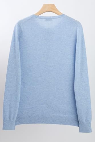 Image of JENNIE LIU Women's 100% Cashmere Button Front Long Sleeve Crewneck Cardigan Sweater