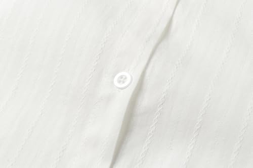 Image of LittleSpring Girls Button Down Shirt for Kids Peter Pan Collar Ruffle Blouse