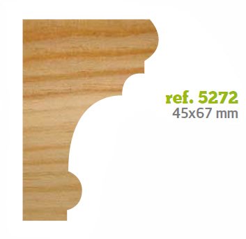 Cornisa Madera Ayous 45 x 67 mm 2.50 M