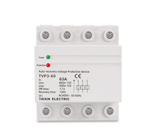 Relais de protection surtension triphasé 63A rail DIN contrôleur sous-tension 380V