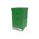 LYSON Bienenbeute Styropor Dadantbeute Dadant Blatt Beute OPTIMA Bienenstock-Set mit niedrigem Varroa-Kunststoffboden (DUNKELGRÜN) für die Selbstmontage (Passende Rahmen:47×43,5x30cm;47×43,5x15,9cm)