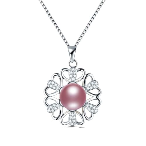 Collier de perles d'eau douce naturelles pour femmes avec pendentif fleur en zircon