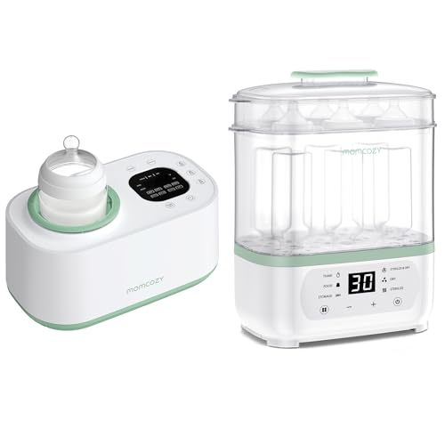 Image of Momcozy Waterless Bottle Warmer with Shake Function & Momcozy Bottle Sterilizer and Dryer