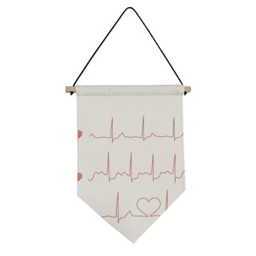 Drapeau en toile électrocardiogramme cœur cadeau pour médecin