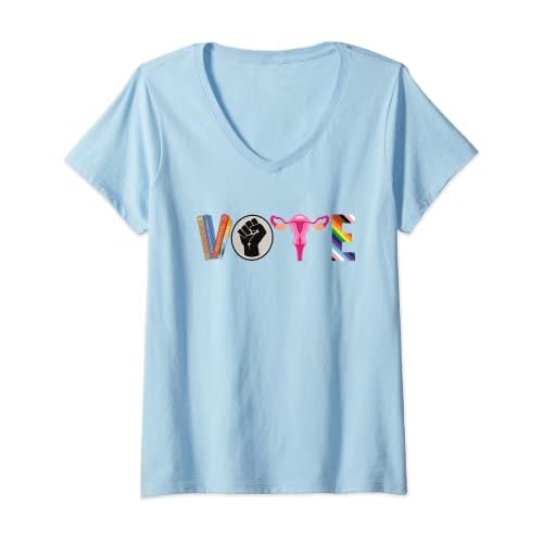 Womens Vote Feminist Women's Rights Banned Books LGBTQ Proud Outfit V-Neck T-Shirt