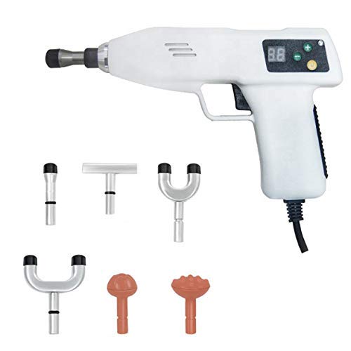 400N Chiropractic Adjusting Tool Instrument Electric Impulse Gun Actuator Massager Professional Massage Equipment Magnetic Therapy Massage Gun (White)