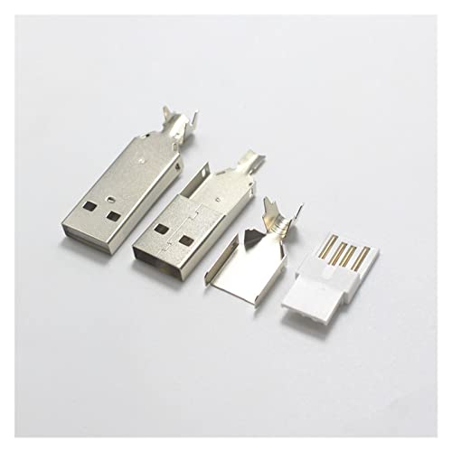 Prise USB 2.0 mâle à souder adaptateur 3 en 1 robuste avec finition nickelée