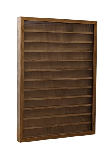 GRECA Vitrina Colecciones miniaturas. Acabado Barniz Roble. Medidas (Ancho/Fondo/Alto): 50 * 5 * 70 cms.