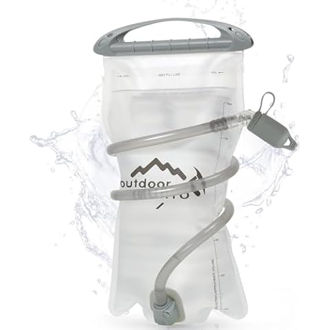 INOXTO 1.5L/2L Hydration Bladder, Water Bladder with Water Reservoir Hose Insulator & High Flow Bite Valve for Hiking Backpack, Leak Proof 1.5/2L Water Reservoir for Camping Cycling Running (1.5L) Cover