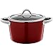 Produktbild Silit Vitaliano Rosso Kochtopf groß 22cm, Glasdeckel, Fleischtopf Induktion 4,7l, Silargan Funktionskeramik, dunkelrot