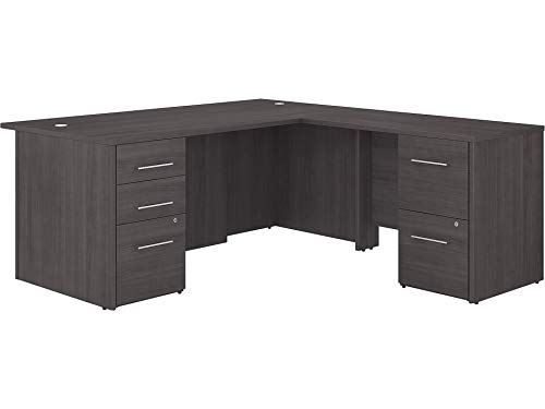 Bush Business Furniture Office 500 72W L Shaped Executive Desk with Drawers in Storm Gray, Large Computer Table for Home Office or Professional Workspace