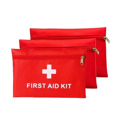 JCUGSBS Botiquín de Primeros Auxilios 3Piezas, Mini Kit Primeros Auxilios, Botiquin Pequeño para Coche Casa Lugar Trabajo Mochila y Acampar Senderismo Viaje