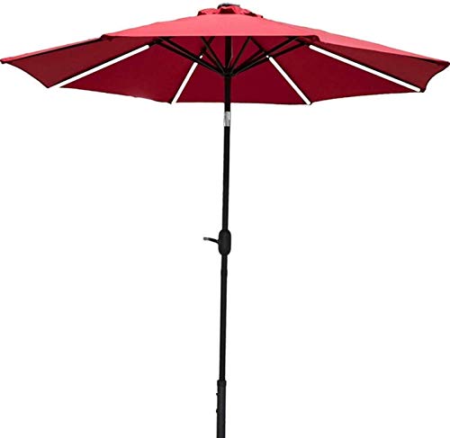 Parasol con 8 luces solar LED y giro 360 grados de 2.7 metros azul