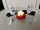 Auetrcls Ghost Campfire Gathering Night Light - Halloween Spooky LED Glowing Campfire Nightlight Lamp - Halloween Decorations Decor
