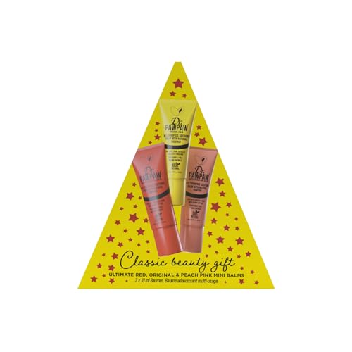 Dr. PAWPAW ORIGINAL BALM Classic Beauty Gift Lip Balm Set | 3 x 10ml balms | Original, Red & Peach Pink