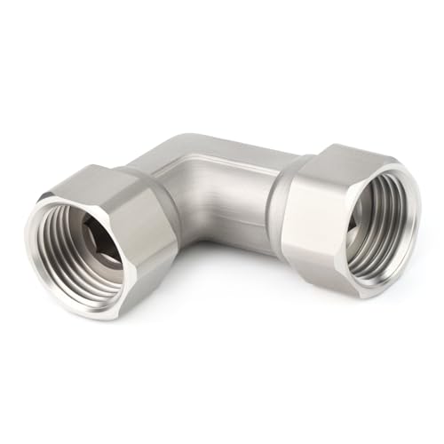 TAISHER 2PCS 304 Stainless Steel 90 Degree Elbow 2 Ends Flexible Movable Connector, 1/2" Female for Sprayer, Angled Valve, Shower Arm by TAISHER - Used condition - Image 2
