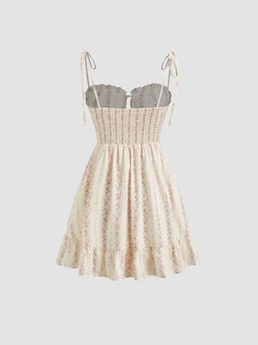 Image of CIDER Floral Dress for Women Summer Mini Sundresses Spaghetti Strap Cute Vacation Dresses Boho Casual Outfits