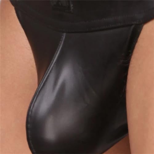 Men's Jockstrap Underwear Faux Leather Gay Panties Sexy Lingerie Male Thongs2