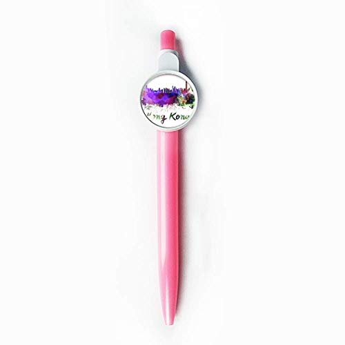 Stylo rétractable Hong Kong China Aquarelle Bleu idée cadeau originale pour passionnés d'Asie