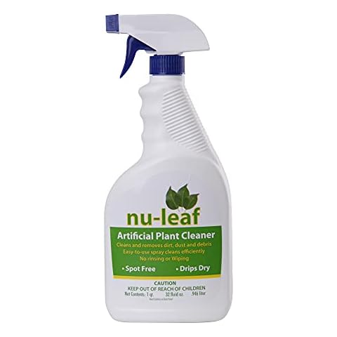 NuDell Nu-Leaf Cleaner Spray for Artificial Trees and Silk Plants, No Rinsing or Wiping, Drip Dry and Spot Free, Odorless, 32 Fl Oz (Pack of 1), White Cover