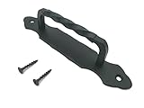 plotbud Türgriff 190mm Schwarz Griff Handgriff aus Schmiedeeisen Torgriff Retro Türbeschlag Torbeschlag Türzuziehgriff Möbelgriff Türklinke für Schiebtür Haltegriff