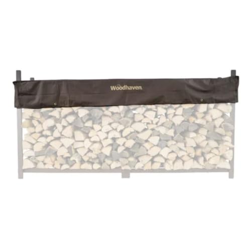 Woodhaven Standard Seasoning Replacement Covers - Brown Waterproof Indoor Outdoor Firewood Canvas Cover - Sizes 3 Foot to 16 Foot - Log Tarps Fit Racks Only - Heavy Duty UV Stable (3 Foot)